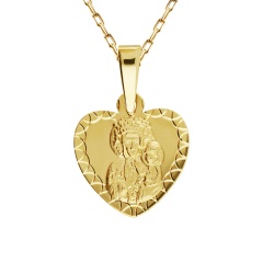 Medalik złoty serce Matka Boska (P5969B)