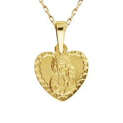 Medalik złoty serce Matka Boska (P5969B) - zdjęcie: 2