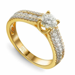 Pierścionek z diamentami (R40639 Y 0,30ct): 10 - zdjęcie: 2