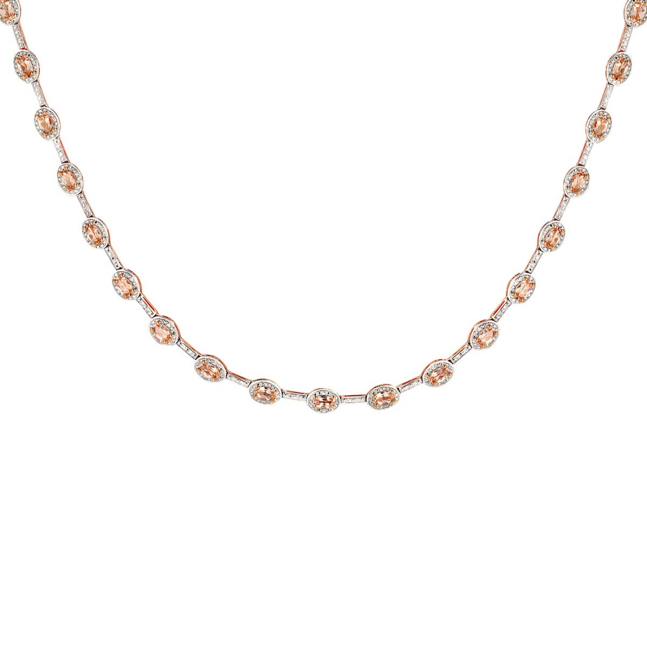 Naszyjnik z morganitami i diamentami (N09941 R MR)