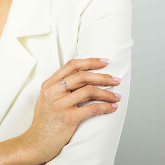 Pierścionek serce z diamentami (R81527 W): 13