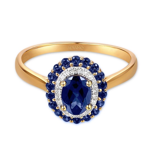 Pierścionek z szafirami i diamentami (R71860 Y SA): 10