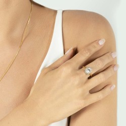 Pierścionek z białymi topazami i diamentami (R71860 Y WT): 10 - zdjęcie: 3