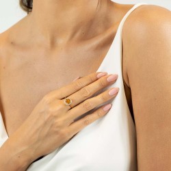 Pierścionek z cytrynem i diamentami (R62900 Y D CT): 15 - zdjęcie: 3