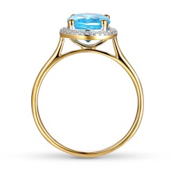 Pierścionek z niebieskim topazem i diamentami (R62898 Y D BT): 10 - zdjęcie: 4