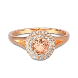 Pierścionek z morganitem i diamentami (R57736 R MR): 16 - zdjęcie: 3