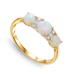 Pierścionek z opalami i diamentami (R50989 Y): 10 - zdjęcie: 2