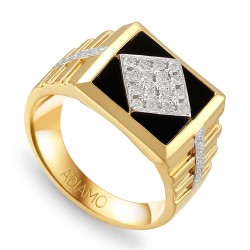 Sygnet męski z diamentami i czarnymi agatami: 10 - zdjęcie: 2