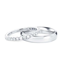 Obrączki ślubne, białe złoto, diamenty, 1,65mm i 4mm: 9, 25 - zdjęcie: 2