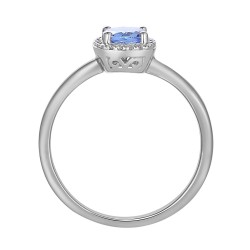 Pierścionek z tanzanitem i diamentami, białe złoto (R58266 W M T): 14 - zdjęcie: 5