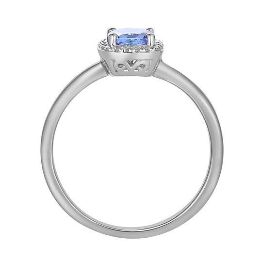 Pierścionek z tanzanitem i diamentami, białe złoto (R58266 W M T): 8