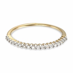 Obrączka ślubna, żółte złoto, diamenty, 1,5 mm