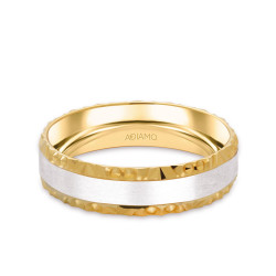 Obrączka ślubna damska, dwukolorowe złoto, trapezowa, 6 mm: 7 - zdjęcie: 2