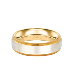 Obrączka ślubna damska, dwukolorowe złoto, półokrągła, 5,3 mm: 7 - zdjęcie: 2