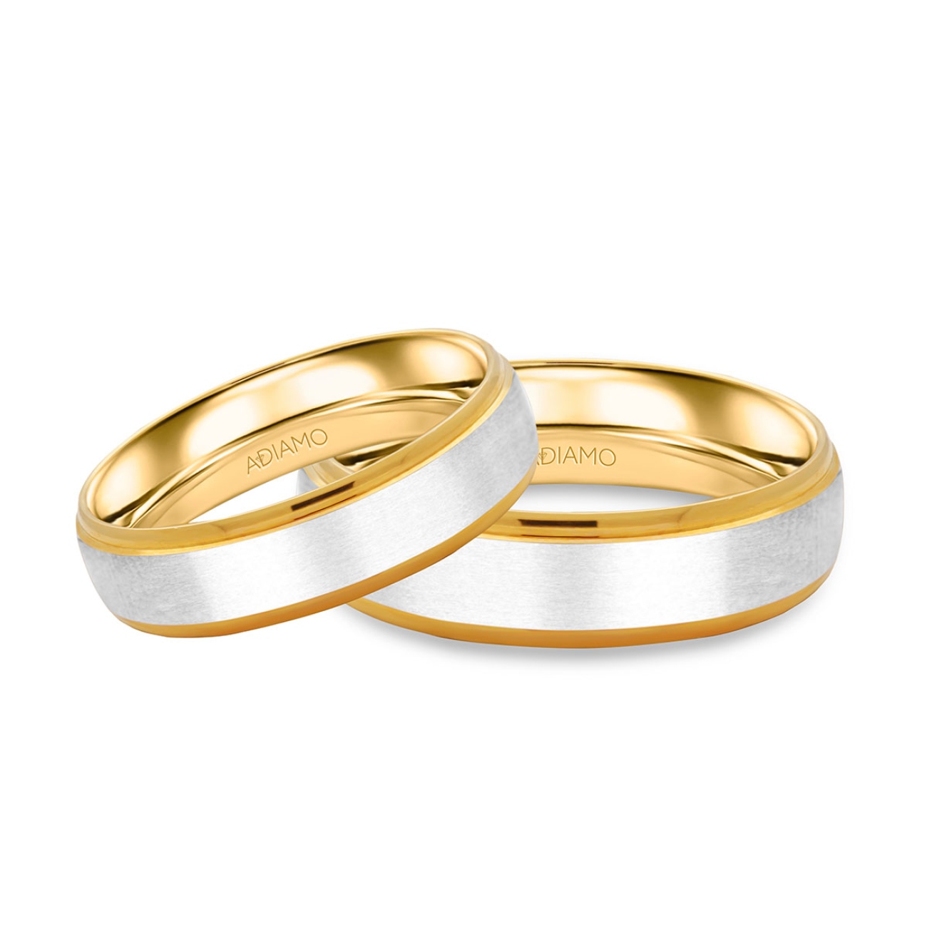 Obrączki ślubne, dwukolorowe złoto, półokrągłe, 5,3mm AD89: 8, 23