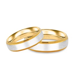 Obrączki ślubne, dwukolorowe złoto, półokrągłe, 5,3mm AD89: 8, 23 - zdjęcie: 2