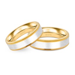 Obrączki ślubne, dwukolorowe złoto, płaskie, 5mm: 8, 23 - zdjęcie: 2