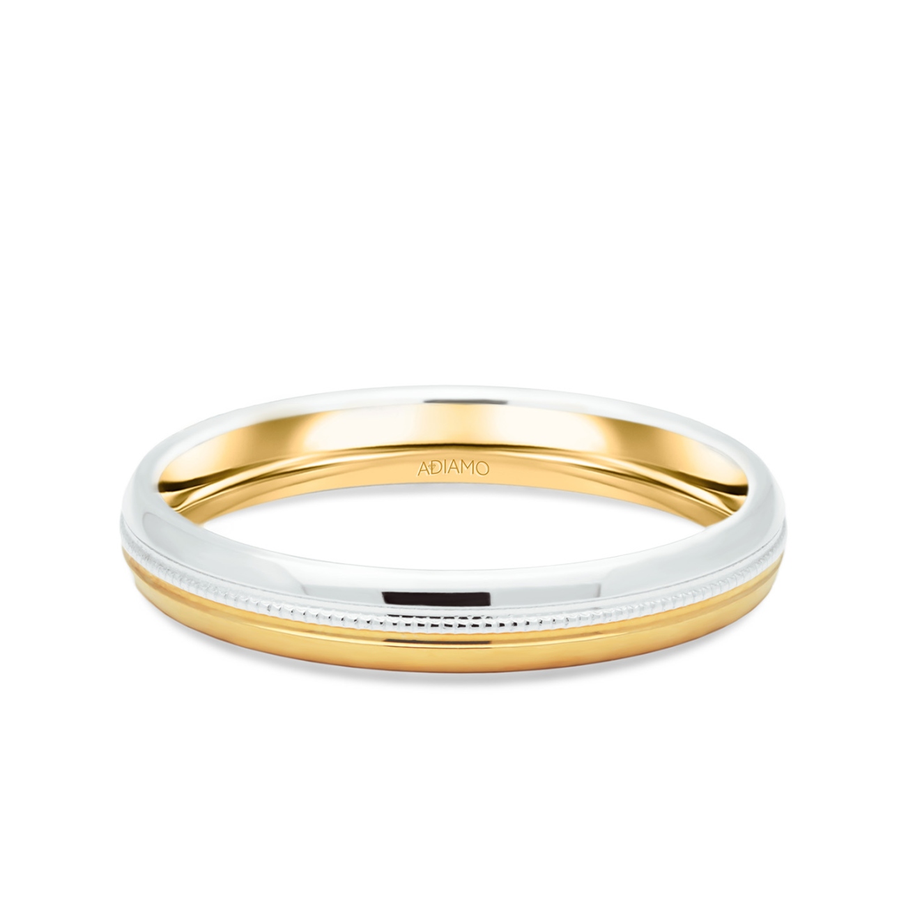 Obrączka ślubna męska, dwukolorowe złoto, półokrągła, 3 mm: 17