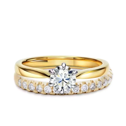 Obrączka ślubna z diamentami, 0,27 ct (O-R59652 Y )