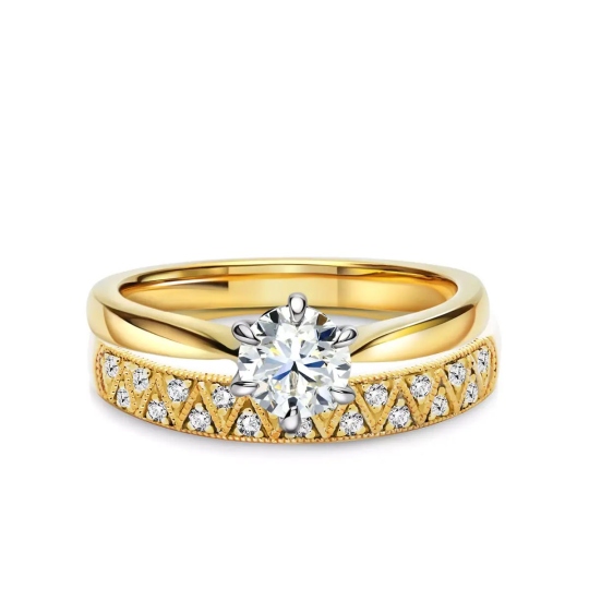 Obrączki ślubne, żółte złoto, diamenty, 3,1mm i 4mm: 9, 25