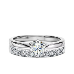 Obrączki ślubne, białe złoto, diamenty, 2,5mm i 4mm: 9, 25 - zdjęcie: 3