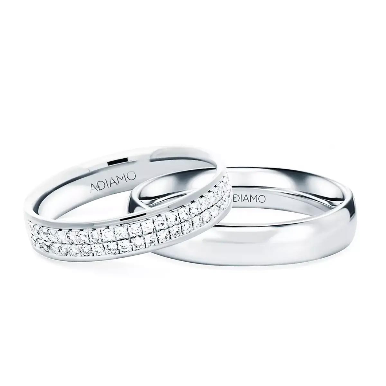 Obrączki ślubne, białe złoto, diamenty, 4mm: 9, 25