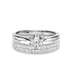 Obrączki ślubne, białe złoto, diamenty, 4mm