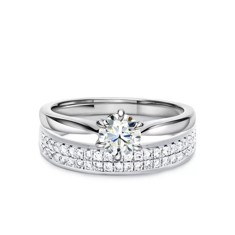 Obrączki ślubne, białe złoto, diamenty, 4mm