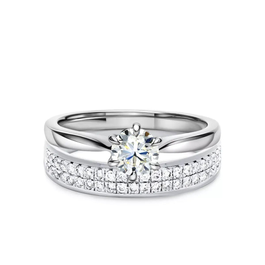 Obrączki ślubne, białe złoto, diamenty, 4mm: 9, 25