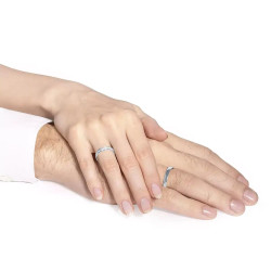 Obrączki ślubne, białe złoto, diamenty, 4mm: 9, 25 - zdjęcie: 4