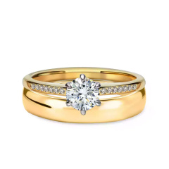 Obrączki ślubne, żółte złoto, półokrągłe, 4mm