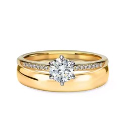 Obrączki ślubne, żółte złoto, półokrągłe, 4mm: 14, 19 - zdjęcie: 4