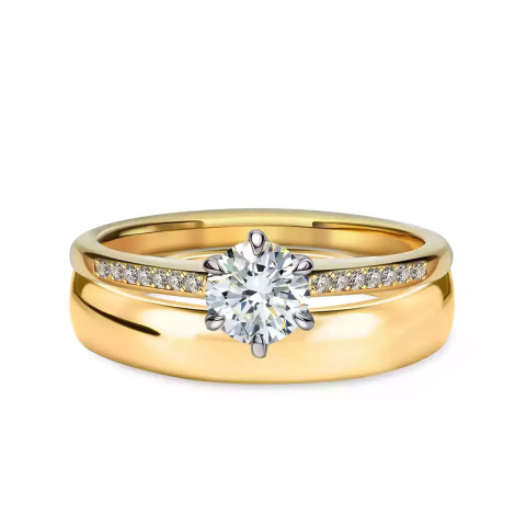 Obrączki ślubne, żółte złoto, półokrągłe, 4mm
