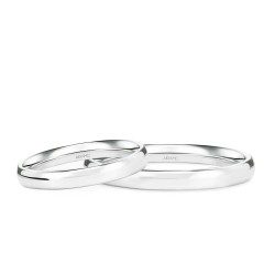 Obrączki ślubne, białe złoto, półokrągłe, 3mm: 8, 23 - zdjęcie: 2