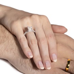 Pierścionek z diamentami, białe złoto próby 750: 8 - zdjęcie: 3