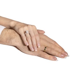 Pierścionek z diamentami, białe złoto próby 750: 8 - zdjęcie: 4