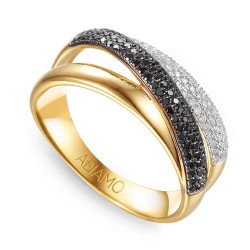 Pierścionek z czarnymi diamentami (R73625 Y BD): 14 - zdjęcie: 2