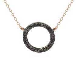 Naszyjnik z czarnymi diamentami (N04969 R C BD) - zdjęcie: 2