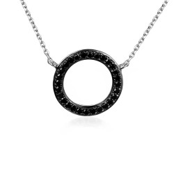 Naszyjnik z czarnymi diamentami (N04969 W C BD) - zdjęcie: 2