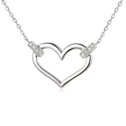Naszyjnik serce z diamentami (N05641 W C) - zdjęcie: 2