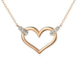 Naszyjnik serce z diamentami (N05641 R C) - zdjęcie: 2