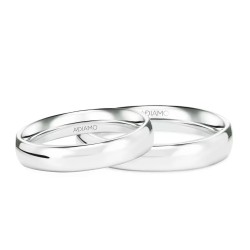 Obrączki ślubne, białe złoto, półokrągłe, 4mm: 7, 17 - zdjęcie: 2