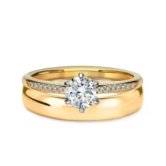 Obrączka ślubna, żółte złoto, półokrągła, damska, 4 mm