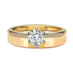 Obrączka ślubna, żółte złoto, trapezowa, damska, 3 mm (O-AD03 3M Y D): 7 - zdjęcie: 3