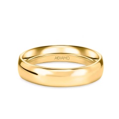 Obrączka ślubna, żółte złoto, półokrągła, damska, 4,5 mm