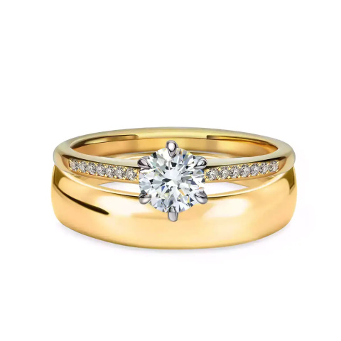 Obrączka ślubna, żółte złoto, półokrągła, damska, 4,5 mm