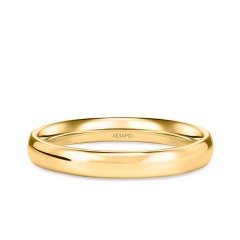 Obrączka ślubna, żółte złoto, półokrągła, damska, 3 mm