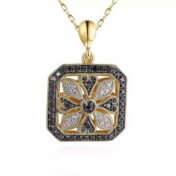 Zawieszka z czarnymi diamentami (P85885 Y BD) - zdjęcie: 2