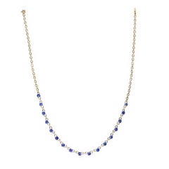 Kolia z tanzanitami i diamentami (N09796 Y T)