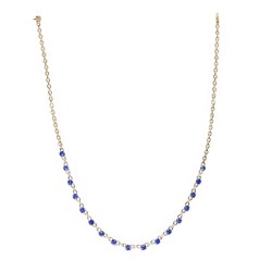 Kolia z tanzanitami i diamentami (N09796 Y T) - zdjęcie: 2